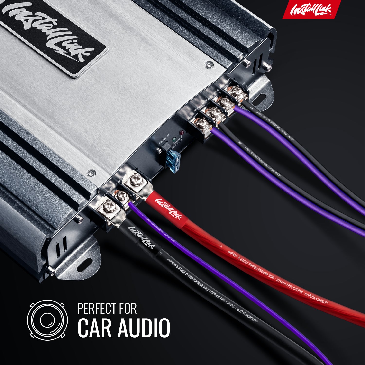 Speaker Wire 16 Gauge, CCA, 100ft, Purple/Black - 4 Pack image 1