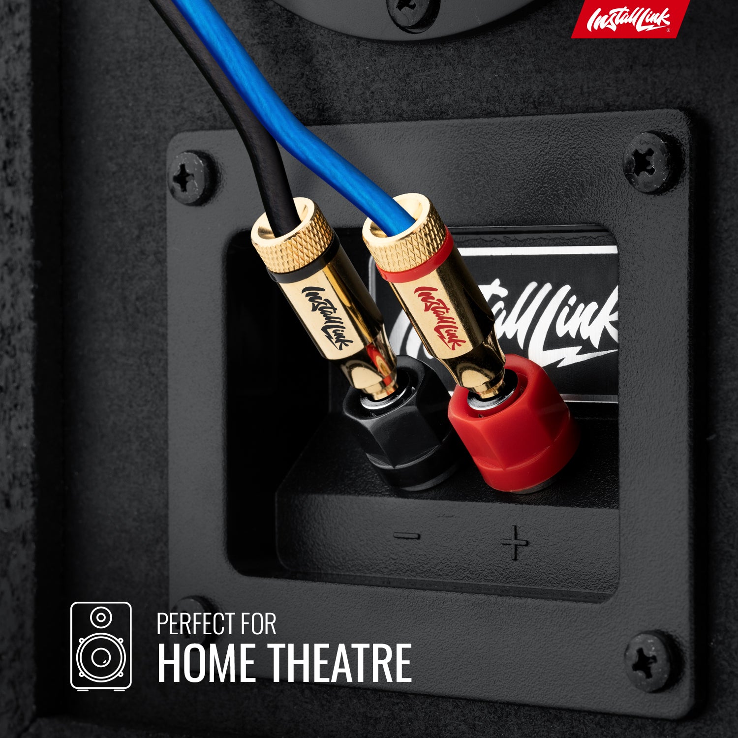 Speaker Wire 14 Gauge, CCA, 100ft, Blue/Black with 12 Banana Plugs image 1