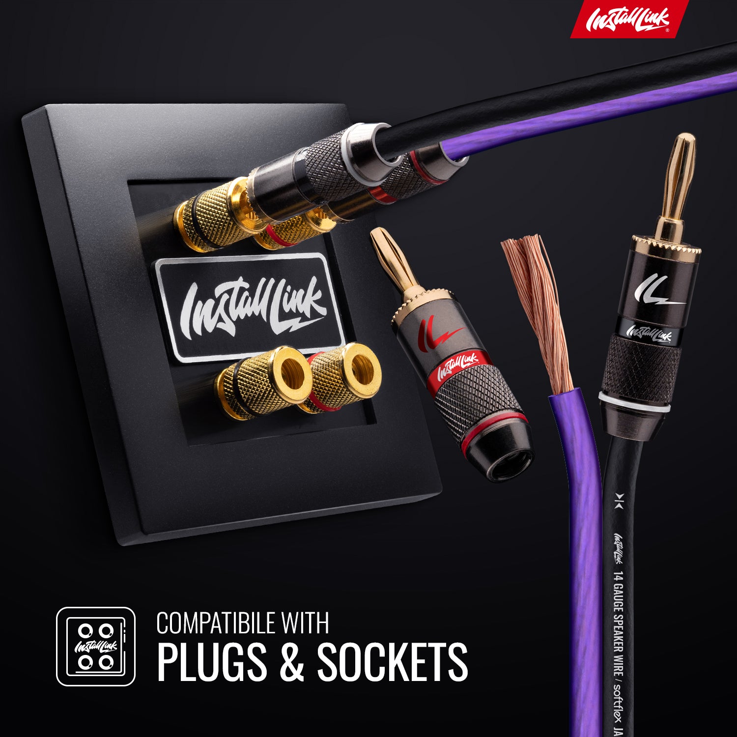 Speaker Wire 14 Gauge, CCA, 100ft, Purple/Black - 4 Pack image 3