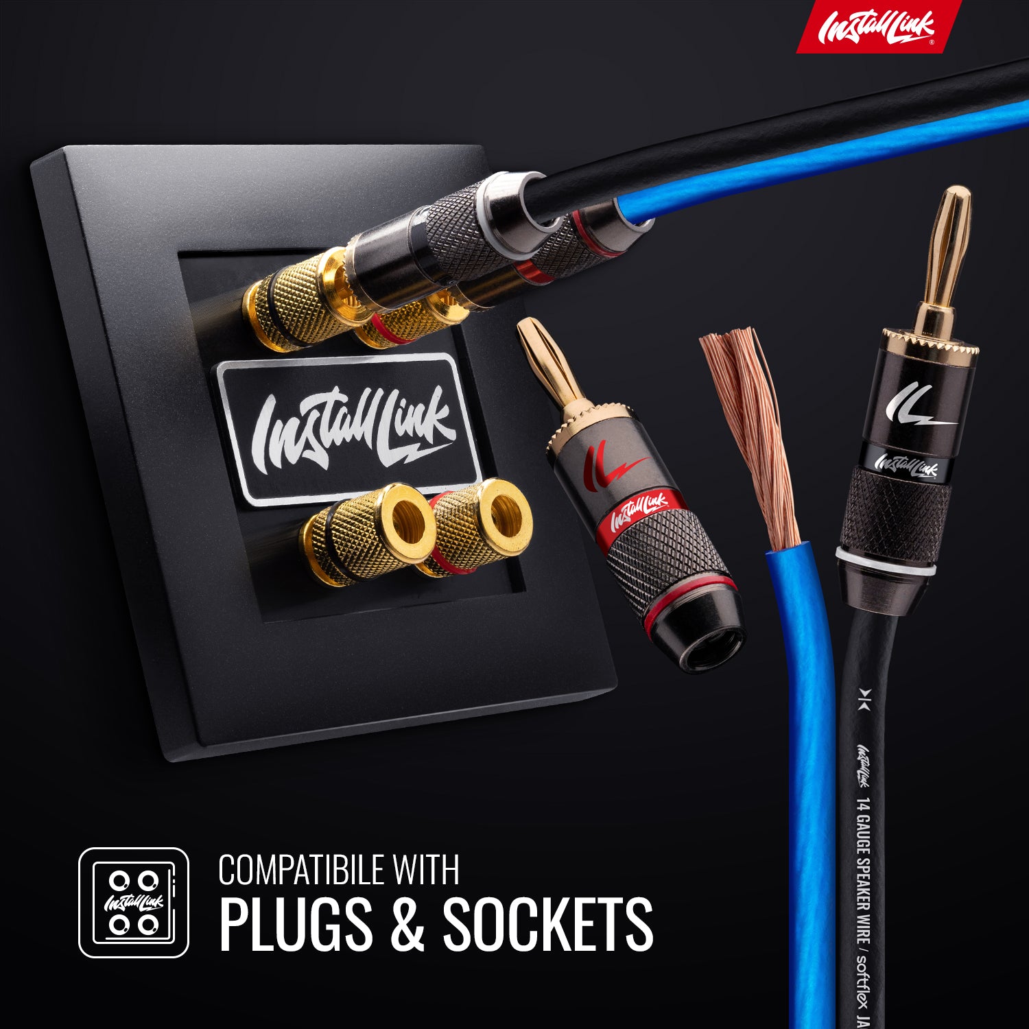 Speaker Wire 14 Gauge, CCA, 100ft, Blue/Black - 4 Pack image 3