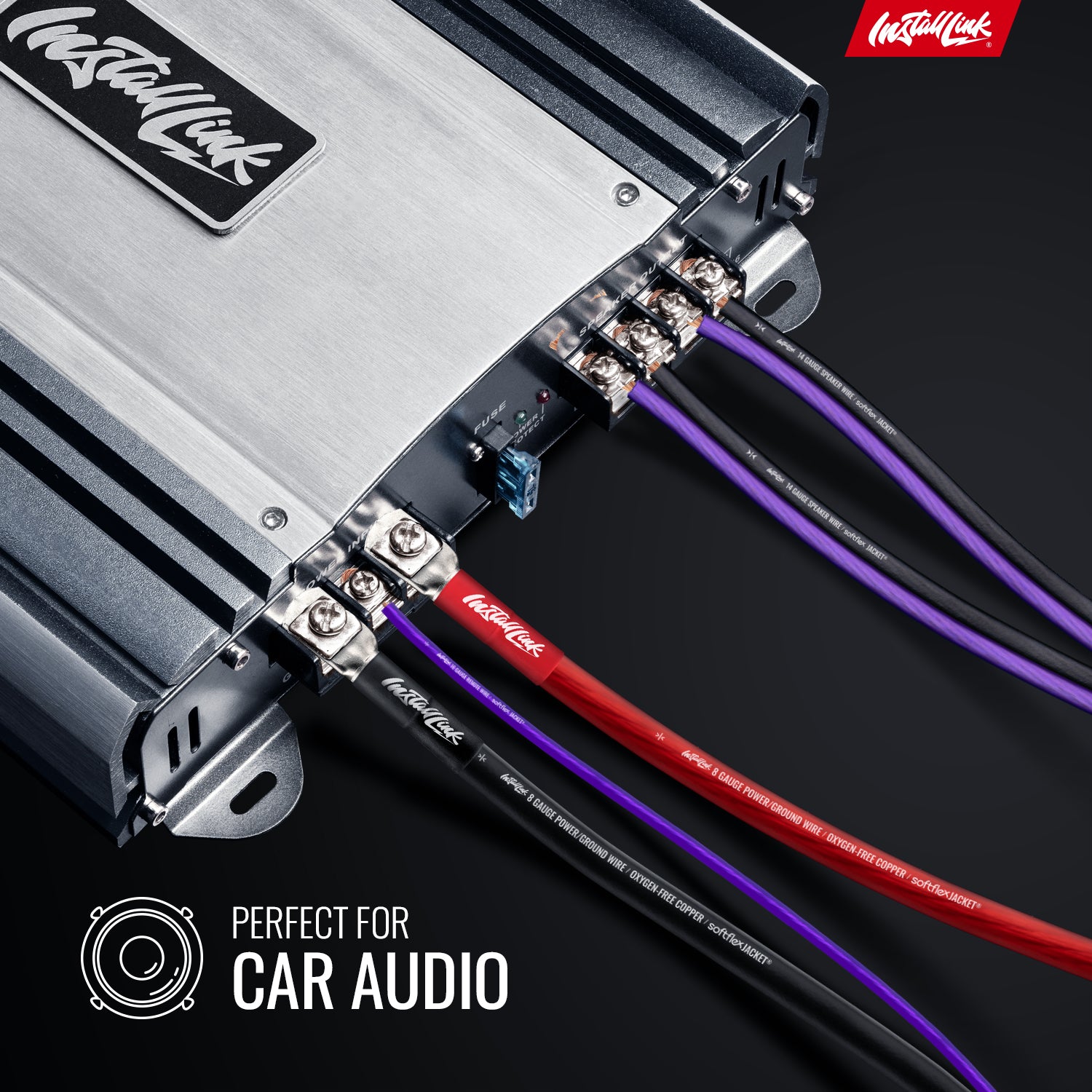 Speaker Wire 14 Gauge, CCA, 100ft, Purple/Black - 4 Pack image 1