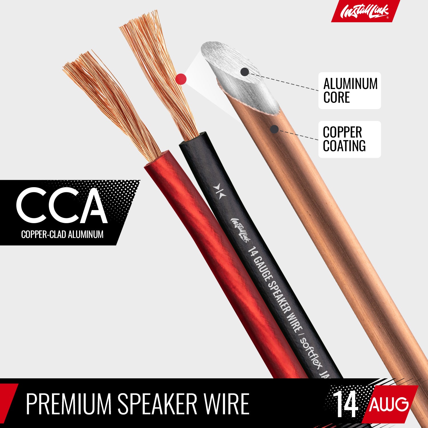 Speaker Wire 14 Gauge, CCA, 100ft, Red/Black - 4 Pack image 5
