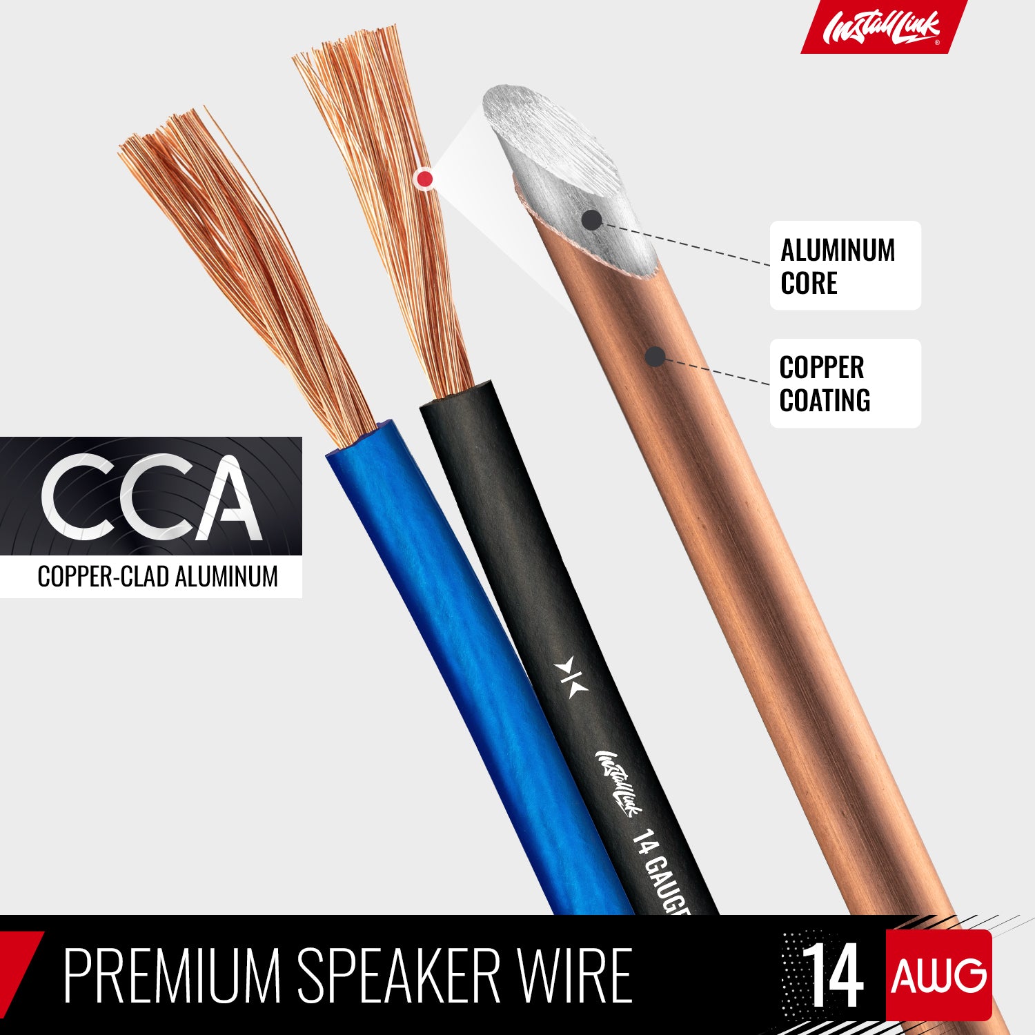 Speaker Wire 14 Gauge, CCA, 100ft, Blue/Black - 4 Pack image 6