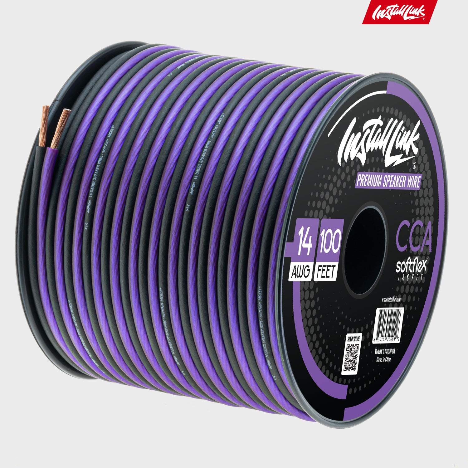 Speaker Wire 14 Gauge, CCA, 100ft, Purple/Black with 12 Banana Plugs image 8