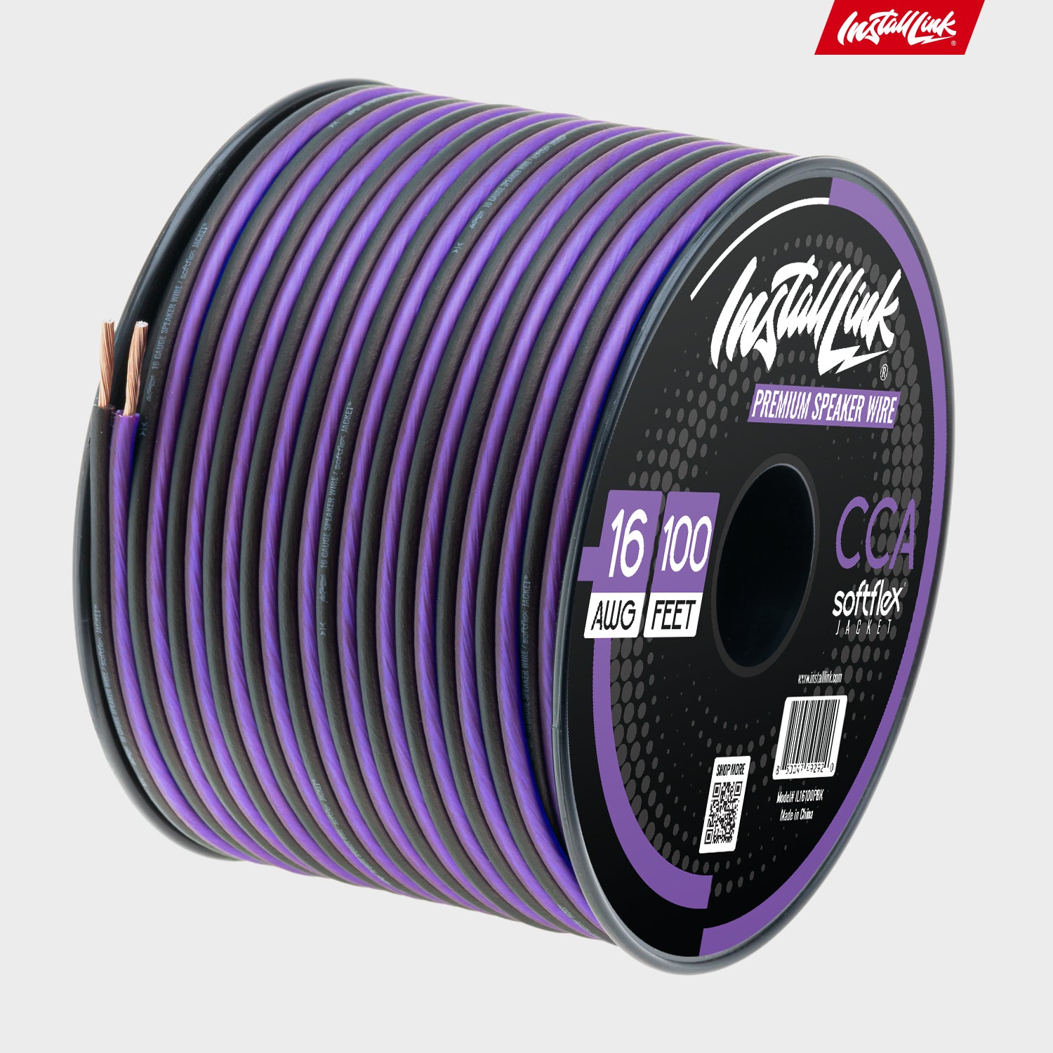 Speaker Wire 16 Gauge, CCA, 100ft, Purple/Black with 12 Banana Plugs image 8